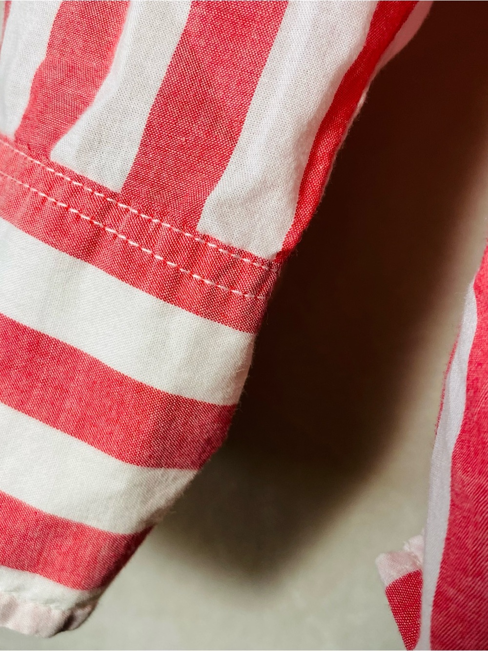 J. Crew Women Pink & White Vertical Stripe Button-Down Shirt - Picture 3 of 6